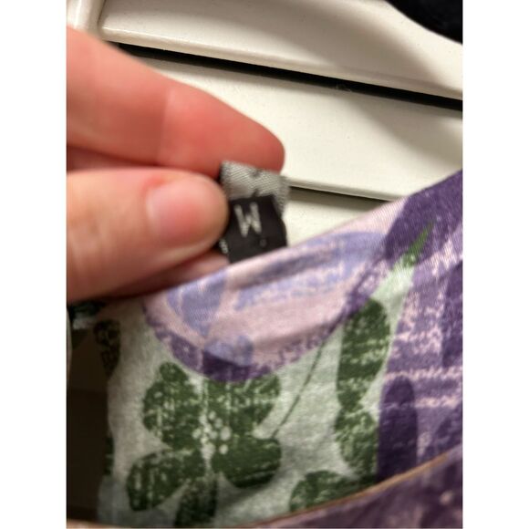 Manila Grace Purple Green Multicolor Sleeveless Assymetrical Blouse, Sz Medium + - Picture 6 of 9